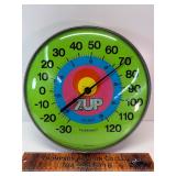 Vintage 7up jumbo glass dial thermometer