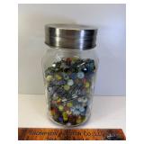 Gallon ball jar of marbles