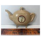 Vintage tin teapot thermometer