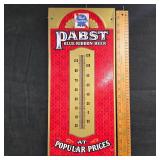 Vintage Pabst Blue Ribbon metal thermometer