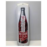 Vintage 17" big giant cola thermometer tin