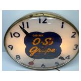 Original O-So grape soda Pam lighted clock