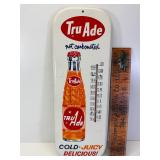Vintage tin tru ade thermometer