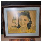 Framed NuGrape Soda Advertisement