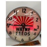 Vintage Wayne feeds Pam lighted clock
