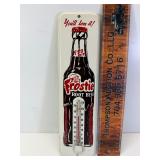 Vintage Frostie root beer tin thermometer