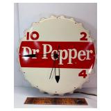 1961 tin Dr. Pepper bottle cap clock