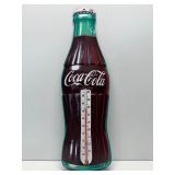 Vintage coke bottle thermometer by Robertson tin