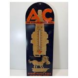 Early AC "THE QUALITY SPARK PLUG" TIN THERMOMETER