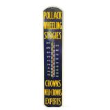PORCELAIN POLLACK WHEELING STOGIES THERMOMETER