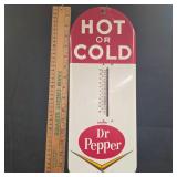 Vintage Dr Pepper Hot or Cold Metal Thermometer