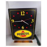 21"x16" pennzoil lighted clock