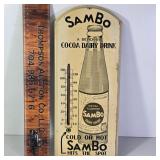 Vintage Sambo Cocoa Dairy Drink Wood Thermometer