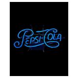 Vintage Pepsi-Cola blue neon sign