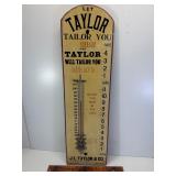 Antique wood Taylor tailors thermometer