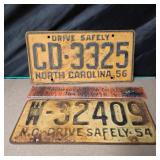 1954 & 1956 NC Tags