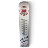 Antique 39" porcelain Peters shoes thermometer