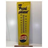 1965 original Pepsi tin thermometer