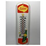 27" vintage tin squirt soda thermometer