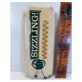 Vintage tin thermometer "sizzling"