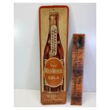 Early Red Rock Cola tin embossed thermometer