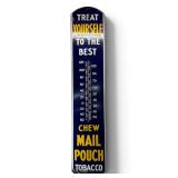 Antique 39" Mail Pouch porcelain thermometer