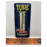 Vintage original 9" tums tin thermometer