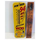 Vintage Vicks tin thermometer