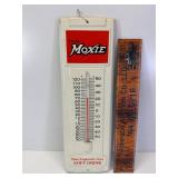 Vintage Drink Moxie tin thermometer