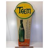 Vintage tin Teem soda thermometer