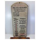 Antique wood Friedman-Shelby shoes thermometer