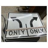 Metal road sign
