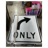 Metal road sign