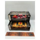 2 die cast race cars