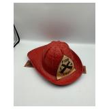 Vintage straw fire helmet