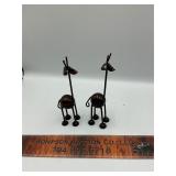 Metal giraffes