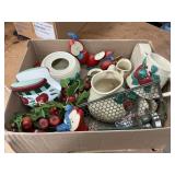 Apple pattern dishes and decor