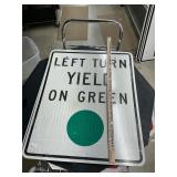 Metal road sign
