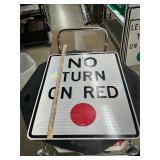 Metal road sign