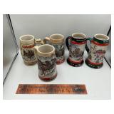 5 Budweiser steins