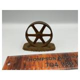 Cast iron wheel paper weight