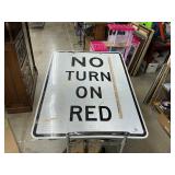 Metal road sign