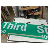 Metal road sign