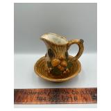 Vintage ceramic bowl and pitcher