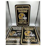 3 saints fans plastic signs