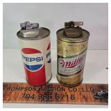 2 Table Lighters. Pepsi & Miller