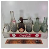 Metal 12 Bottle Coke Carrier w Bottles