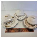 3- 3 pc Butter Dishes