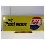 31' 1956 drink Pepsi embossed tin sign