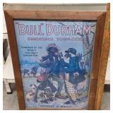 Bull Durham Framed Ad. (Glass Cracked)